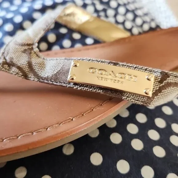 Coach Sommer Monogram Flip Flops Size 10 - Picture 5 of 5